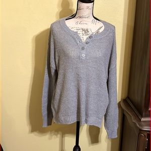 American Eagle Knitted Hi Lo Hem 3/4 Button Sweater